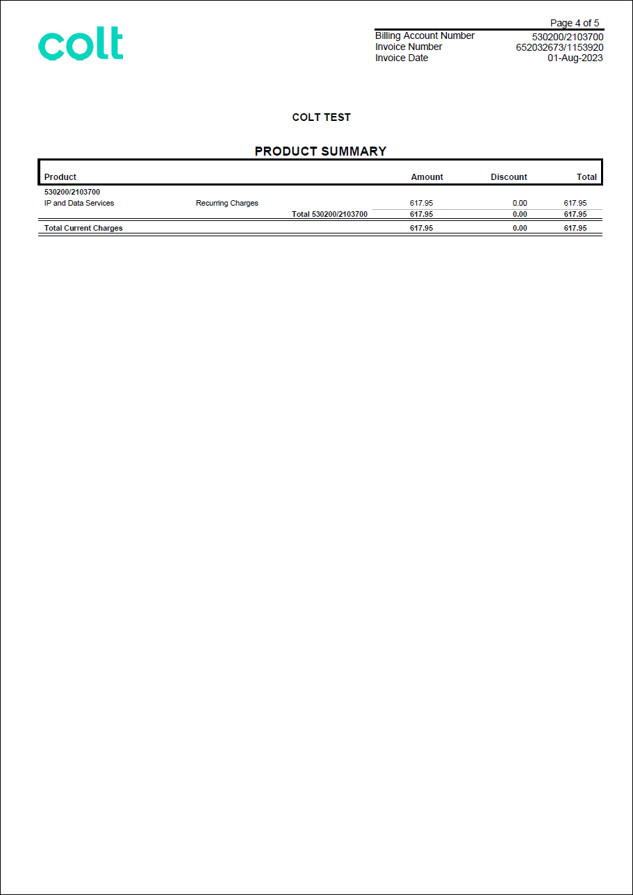 Sample bill page 4 (additional sections)